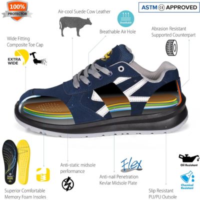  Safetoe L-7328 Blue S1P SRC Safety Shoes 