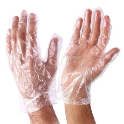  Disposable High Density Polyethylene Clear Plastic Gloves 