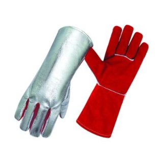 ALUMINUM FOIL HEAT RESISTANT INDUSTRIAL LEATHER WELDING GLOVES