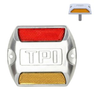 TPI MRS-100 Double Sided Aluminum Alloy Reflective Road Stud Cat Eye with Shank