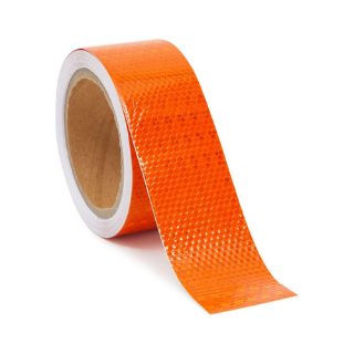 Road Safety PVC Orange Diamond Grade Adhesive Reflective Warning Tape 25 Metre Roll