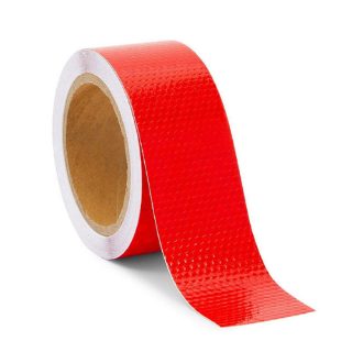 Road Safety PVC Red Diamond Grade Adhesive Reflective Warning Tape 25 Metre Roll