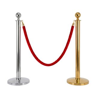 VIP QUEUE POLES BARRIER STANCHION WITH RED VELVET ROPE FOR CROWD CONTROL