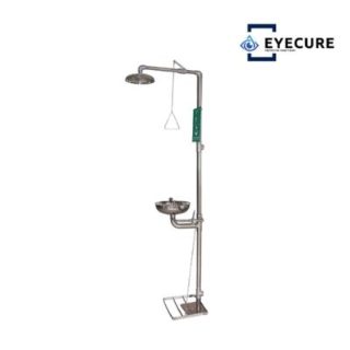 EYECURE SS-S150 STAINLESS STEEL EYEWASH STATION WITH SAFETY SHOWER COMBINATION UNIT