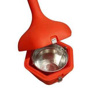 SYSBEL CBR8102 Red Cigarette Butt Receptacle with Umbrella Shaped Covered Head for Outdoor Waste Disposal