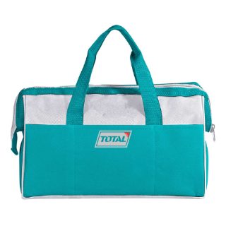 TOTAL 16 Inch Open Mouth Tool Bag with Waterproof Oxford Cloth and Multiple Tool Pockets