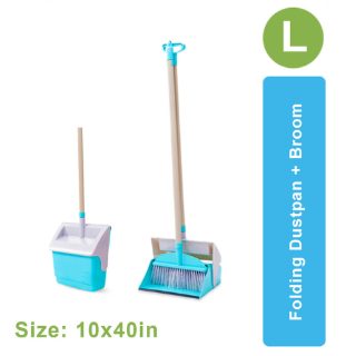 Folding Dustpan with Broom Set for Home and Commercial Floor Cleaning