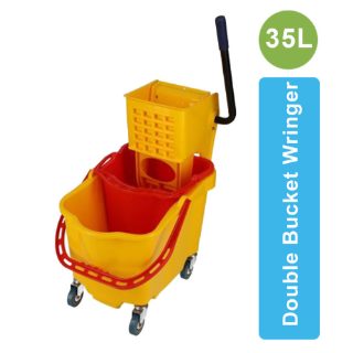 35L Double Bucket Wringer Trolley for Commercial Floor Cleaning