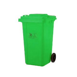 XDL 240U 240 Liter Green Plastic Waste Recycling Dustbin with Wheels