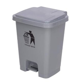 Grey Push Lid 15L Plastic Dustbin for Home Office and Commercial Use