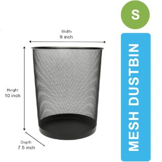 Paper Basket Round Metal Mesh Trash Can for Office Home and Classroom