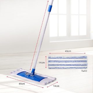 45CM Microfiber Flat Mop Set for Wet and Dry Floor Cleaning