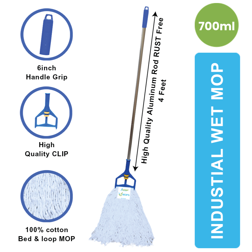 700GM Cotton Wet Mop Set with 4 Feet Aluminum Rod