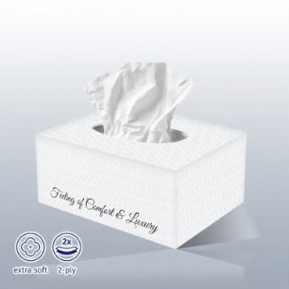 Pop Up 2 Ply Tissue Box for Bathroom Office and General Use