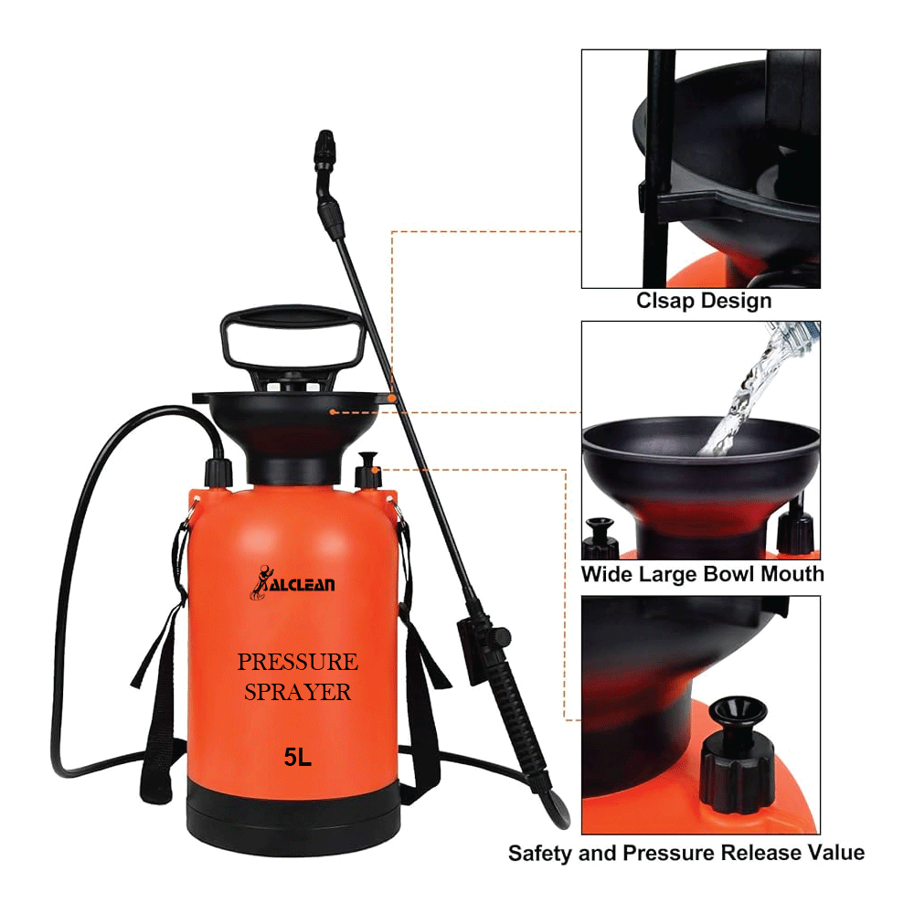 5L Shoulder Pressure Pump Sprayer for Garden, Cleaning and Outdoor Use
