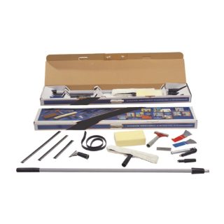 600001 Glass and Window Cleaning Kit with Telescopic Pole Squeegees Washer and Scraper