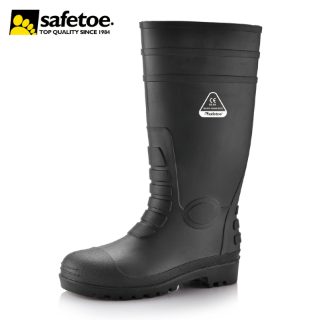 Safetoe W-6038 Black AquaShield S5 SR Waterproof Industrial Wellington Safety Boots with Steel Toe Cap
