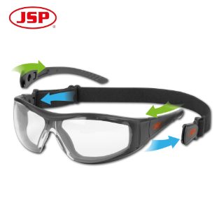 JSP Stealth Hybrid Clear Safety Goggles with Anti Scratch and Anti Fog Lenses
