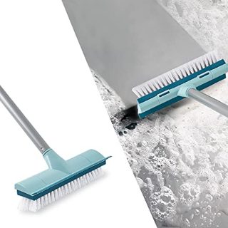 HOUSEHOLD 559 2 IN 1 PLASTIC LONG HANDLE FLOOR SCRUBBER WIPER WITH BRUSH