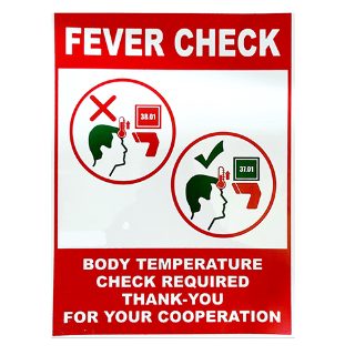 Fever Check - Body Temperature Check Required Safety Sign