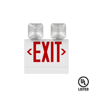 Red Color LED Emergency Exit Light with Twin Adjustable Emergency Lights UL Listed Battery Backup