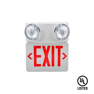 Red Color LED Combination Emergency Exit Light with Beam Light UL Listed Rechargeable Battery Backup
