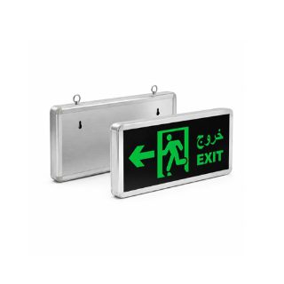 Single Side Green LED Exit Light with Left Arrow and Rechargeable Battery