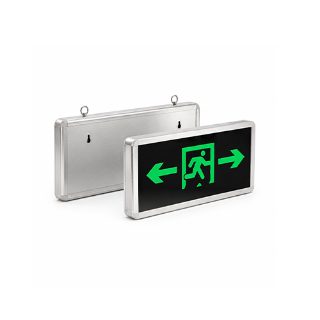 Single Side Green LED Emergency Exit Light with Running Man Symbol and Left and Right Directional Arrows
