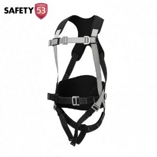 Safety 53 HS5225 4D Full Body Safety Harness With Shock Absorbing Double Lanyard for Fall Arrest Work Positioning and Climbing