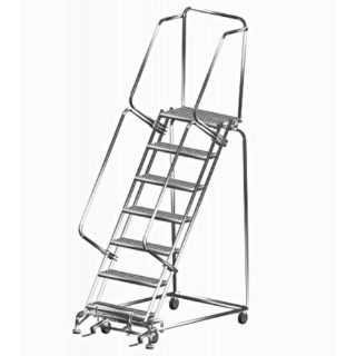 Heavy Duty Steel and Aluminum Rolling Warehouse Ladder Mobile Safety Steps for Industrial Access
