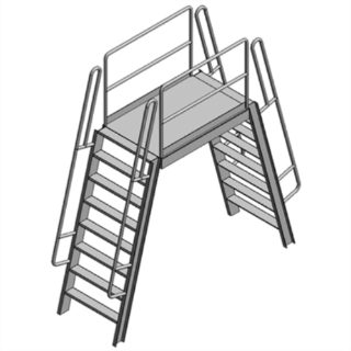 High Quality Aluminium Alloy Dual Side Warehouse Crossover Ship Ladder