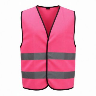 Reflective 120 GSM Polyester Pink Safety Vest