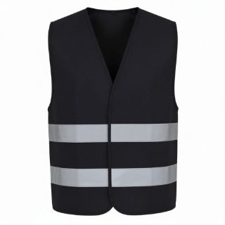 Reflective 120 GSM Polyester Black Safety Vest
