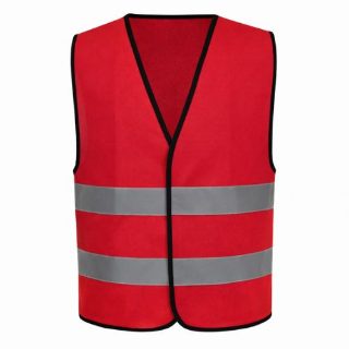Reflective 120 GSM Polyester Red Safety Vest