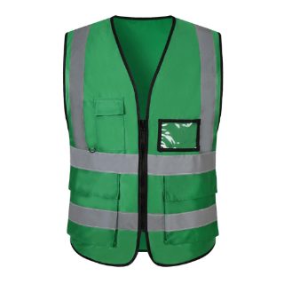 4 Pocket High Visibility Green 140 GSM Safety Vest with Reflective Strips