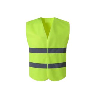 Reflective Safety Vest Green Polyester 60 GSM with Double Grey Reflective Tape