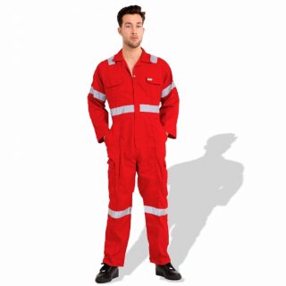 Prime Captain R991 200 GSM Cotton Twill Overall Safety Workwear with Grey Reflective Cloth