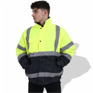 Fluorescent Parka FP1655 High Visibility Waterproof Safety Rain Coat with Reflective Tape