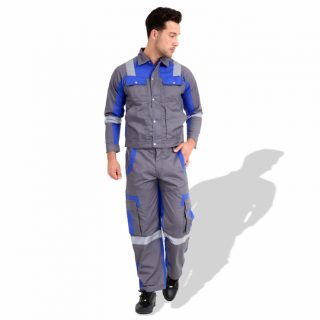 American 110 RBG 240 GSM European Elegance Safety Coverall with Blue Reflective Cloth