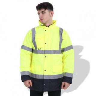 FP1659 High Visibility Waterproof Safety Coverall with Reflective Tape for Road Work
