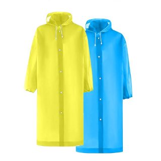 EVA Plastic 100% Waterproof Adult Raincoat with Hood