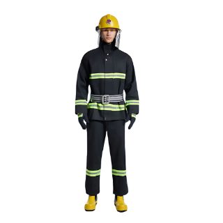Complete Fire Fighting Suit with Flame Retardant Jacket, Trousers, Helmet, Gloves and Boots