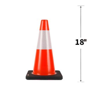 Reflective PVC Road Safety Traffic Cone with Heavy Duty Rubber Base