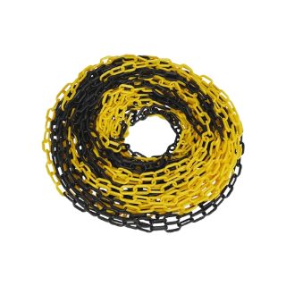 Yellow & Black Traffic Warning Plastic Chain – 20 Meter PE Safety Chain