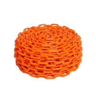 Orange Traffic Warning Plastic Chain – 20 Meter PE Safety Barrier Chain
