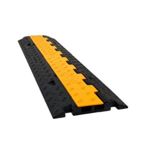 Heavy Duty Rubber Two Channel Cable and Hose Protector Ramp