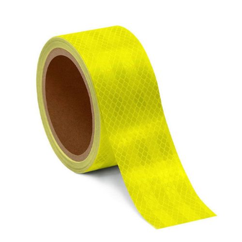 Road Safety PVC Yellow Diamond Grade Adhesive Reflective Warning Tape 25 Metre Roll