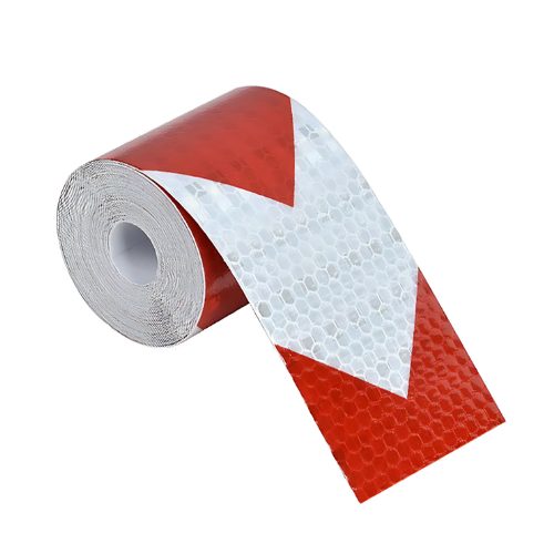 High Quality Red and White PVC Weatherproof Arrow Reflective Adhesive Tape 25 Metre Roll