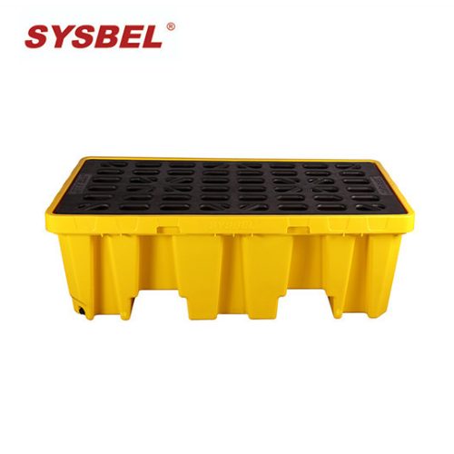 SYSBEL SPP102H 2 Drum Polyethylene Spill Containment Pallet Heavy Duty Chemical and Oil Drum Platform