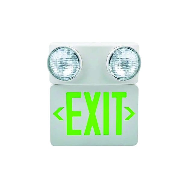 COMBINATIONAL EXIT LIGHT LX 7501LG R GREEN AND RED LED EXIT SIGN WITH EMERGENCY BACKUP LIGHT